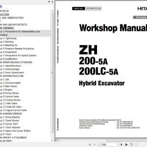 Hitachi ZH200-5A Workshop Manual WDFM90-EN-00