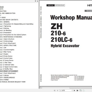 Hitachi ZH210-6 ZH210LC-6 Workshop Manual WDFX50-EN-00