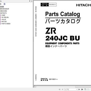 Hitachi ZR240JC BU Track Mounted Carrier Parts Catalog
