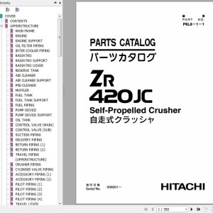 Hitachi ZR420JC Shelf-Propelled Crusher Parts Catalog