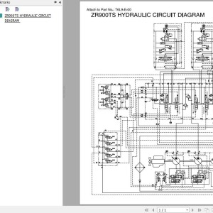 Hitachi ZR900TS Track Mounted Shredder Electrical & Hydraulic Circuit Diagram T6L9-E-00