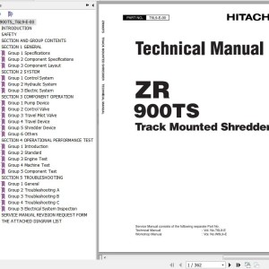 Hitachi ZR900TS Track Mounted Shredder Technical Manual T6L9-E-00