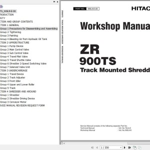 Hitachi ZR900TS Track Mounted Shredder Workshop Manual W6L9-E-00