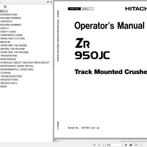 Hitachi ZR950JC Track Mounted Crusher Operator's Manual EM6LE-1-1