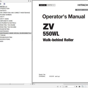 Hitachi ZV550WL Walk-behind Roller Operator's Manual ENMTEE-1-4