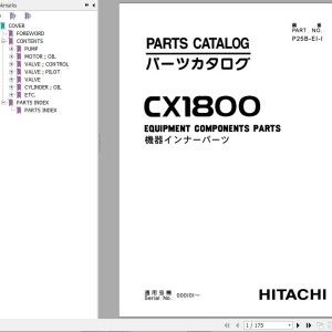 Hitachi CX1800 Parts Catalog