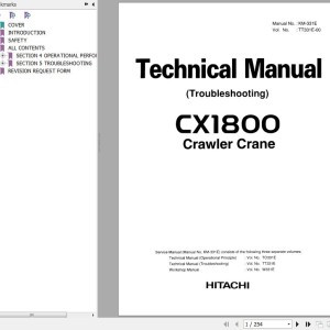 Hitachi CX1800 Technical Manual Troubleshooting