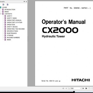 Hitachi CX2000 Operators Manual