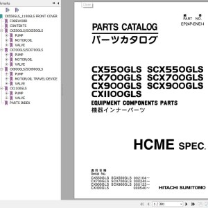 Hitachi CX550GLS To CX1100GLS Equipment Components Parts Catalog EP24P-ENE1-1