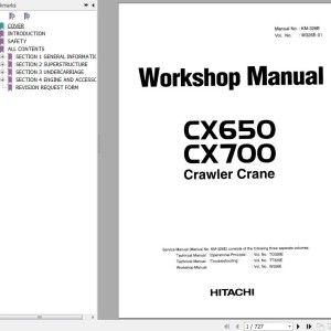 Hitachi CX650 CX700 Workshop Manual KM-326E
