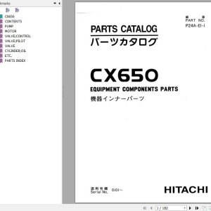 Hitachi CX650 CX700 Parts Catalog