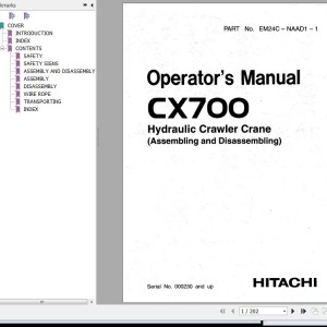 Hitachi CX650 CX700 Operator's Manual