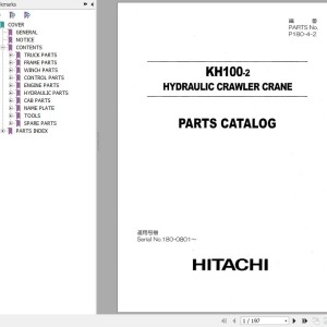 Hitachi KH100-2 Parts Catalog P180-4-2