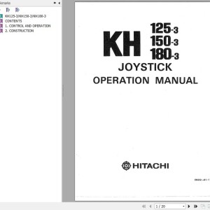 Hitachi KH125-3 KH150-3 KH180-3 Operators Manual EM232-JS1-1