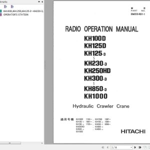 Hitachi KH250HD Operation Manual