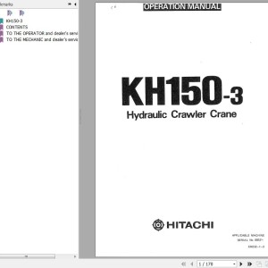 Hitachi KH150-3 Operators Manual