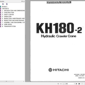 Hitachi KH180-2 Operators Manual