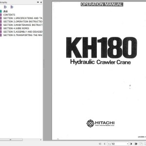 Hitachi KH180 Operators Manual EM200-1-1