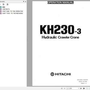 Hitachi KH230-3 Operators Manual