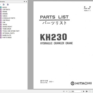 Hitachi KH230 Parts Catalog P245-1-1