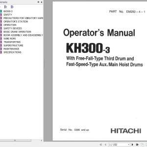 Hitachi KH300-3 Operators Manual EM250-4-1