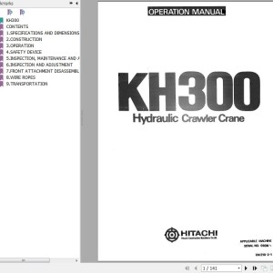 Hitachi KH300 Operators Manual