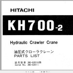 Hitachi KH700-2 Parts Catalog