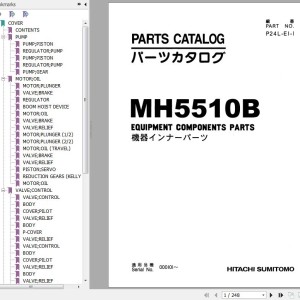 Hitachi MH55010B Equipment Components Parts Catalog P24L-E1-1