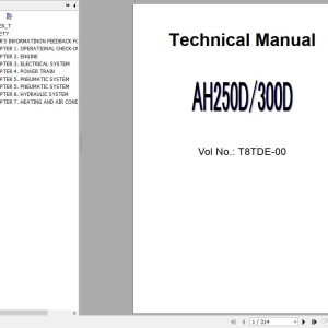 Hitachi Dump Truck AH250D AH300D Technical Manual T8TDE-00