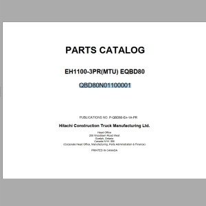 Hitachi EH1100-3PR EQBD80 Parts Catalog P-QBD80-En-1A-PR