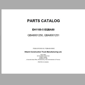 Hitachi EH1100-5 EQBA80 Parts Catalog PQBA-80-0000-C
