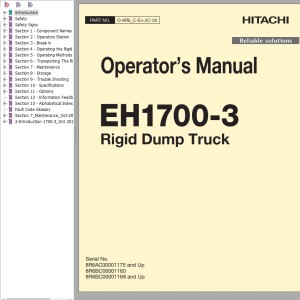 Hitachi EH1700-3 Operator's Manual O-8R6_C-En-2C-00