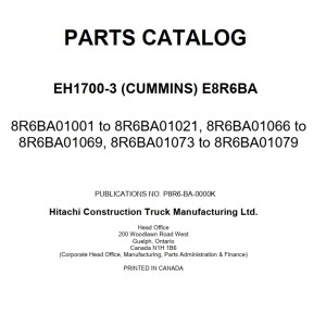 Hitachi EH1700-3PR 8R6AA Parts Catalog P8R6-BA-0000K