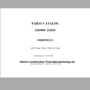 Hitachi EH3000 332ED Parts Catalog 6314316097