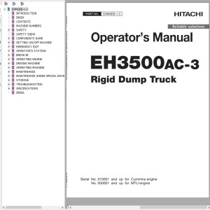Hitachi EH3500AC-3 Operator's Manual ENMQEB-1-3
