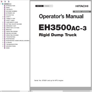 Hitachi EH3500AC-3 Operator's Manual ENMQEC-1-1