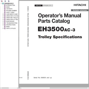 Hitachi EH3500AC-3 Operator's Manual Parts Catalog ENPMQEB-OP2-2