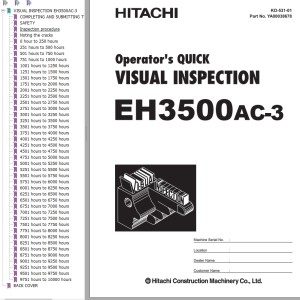 Hitachi EH3500AC-3 Operator's Quick Visual Inspection YA00038678