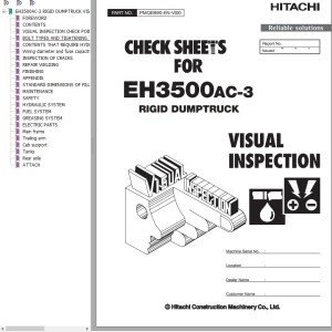 Hitachi EH3500AC-3 Visual Inspection Check Sheet PMQEB90-EN-VI00