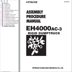 Hitachi EH4000AC-3 Assembly Procedure Manual KO-539-02