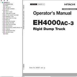 Hitachi EH4000AC-3 Operator's Manual ENMQFB-1-2