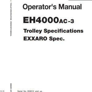 Hitachi EH4000AC-3 Operator's Manual ENMQFC-OP5-1