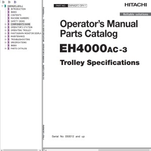 Hitachi EH4000AC-3 Operator's Manual Parts Catalog ENPMQFC-OP4-1