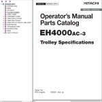 Hitachi EH4000AC-3 Operator's Manual Parts Catalog ENPMQFC-OP6-1