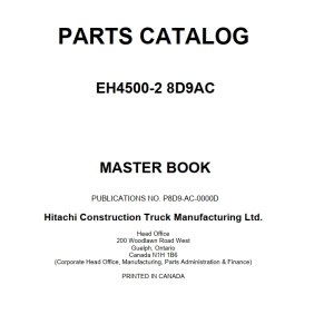 Hitachi EH4500-2 8D9AC Parts Catalog P8D9-AC-0000-D