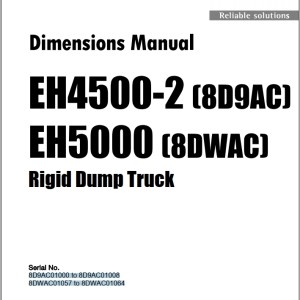 Hitachi EH4500-2 EH5000 Dimensions Manual HTMPS-A5-04-21-00 2021