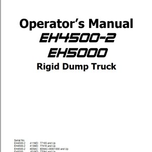 Hitachi EH4500-2 EH5000 Operator's Manual EM8D9-1-2