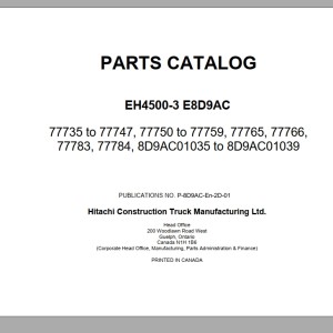 Hitachi EH4500-3 E8D9AC Parts Catalog P-8D9AC-En-2D-01