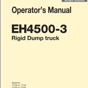 Hitachi EH4500-3 Operator's Manual O-8D9AC-En-2B-01