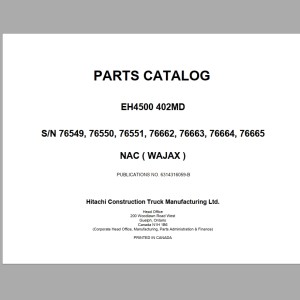Hitachi EH4500 Parts Catalog 6314316059-B